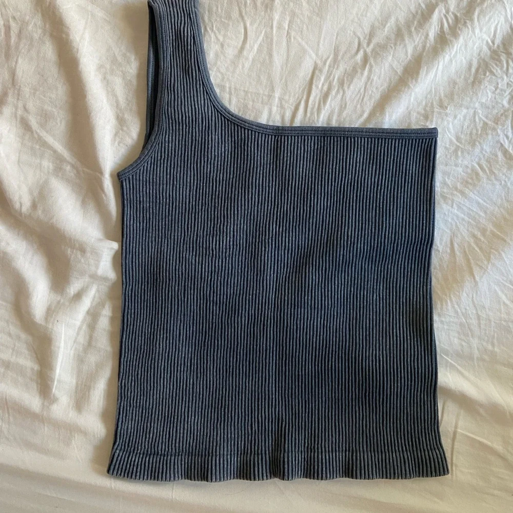 Grey One Shouldered Top - Picture 1 of 3